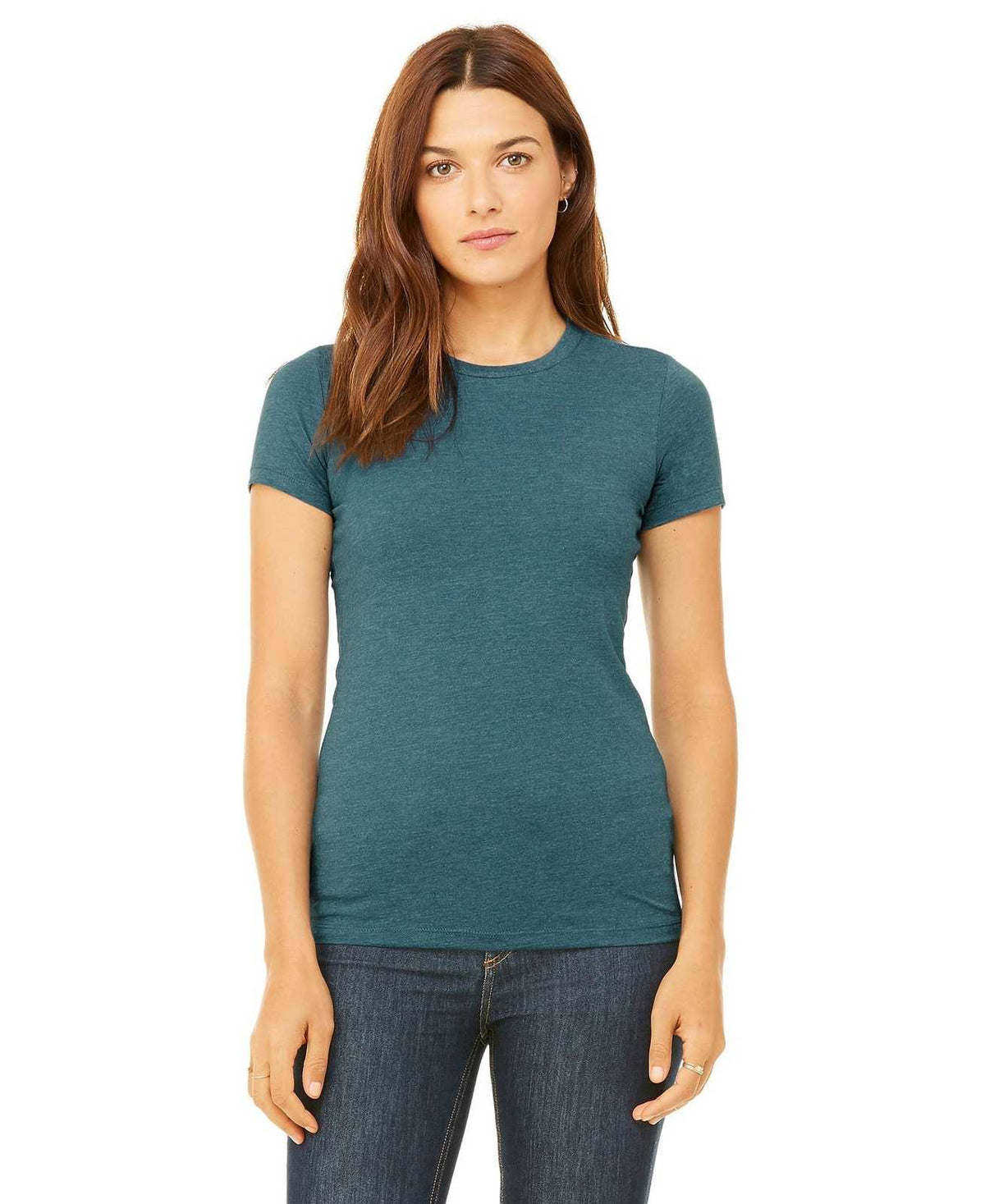 Bella + Canvas 6004 Women&#39;s The Favorite Tee - Heather Deep Teal - HIT a Double