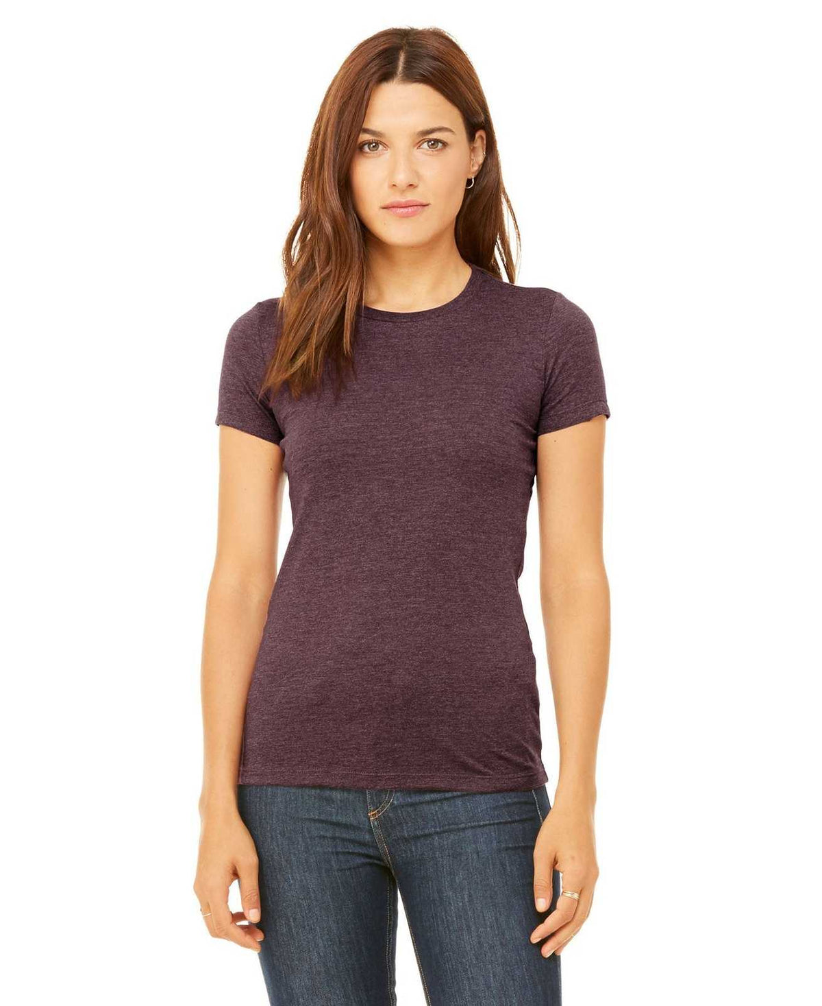 Bella + Canvas 6004 Women&#39;s The Favorite Tee - Heather Maroon - HIT a Double