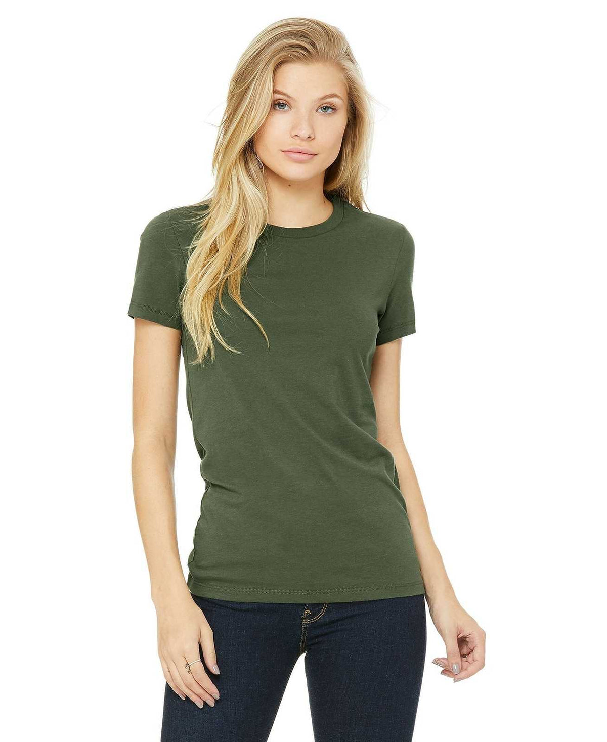 Bella + Canvas 6004 Women&#39;s The Favorite Tee - Military Green - HIT a Double