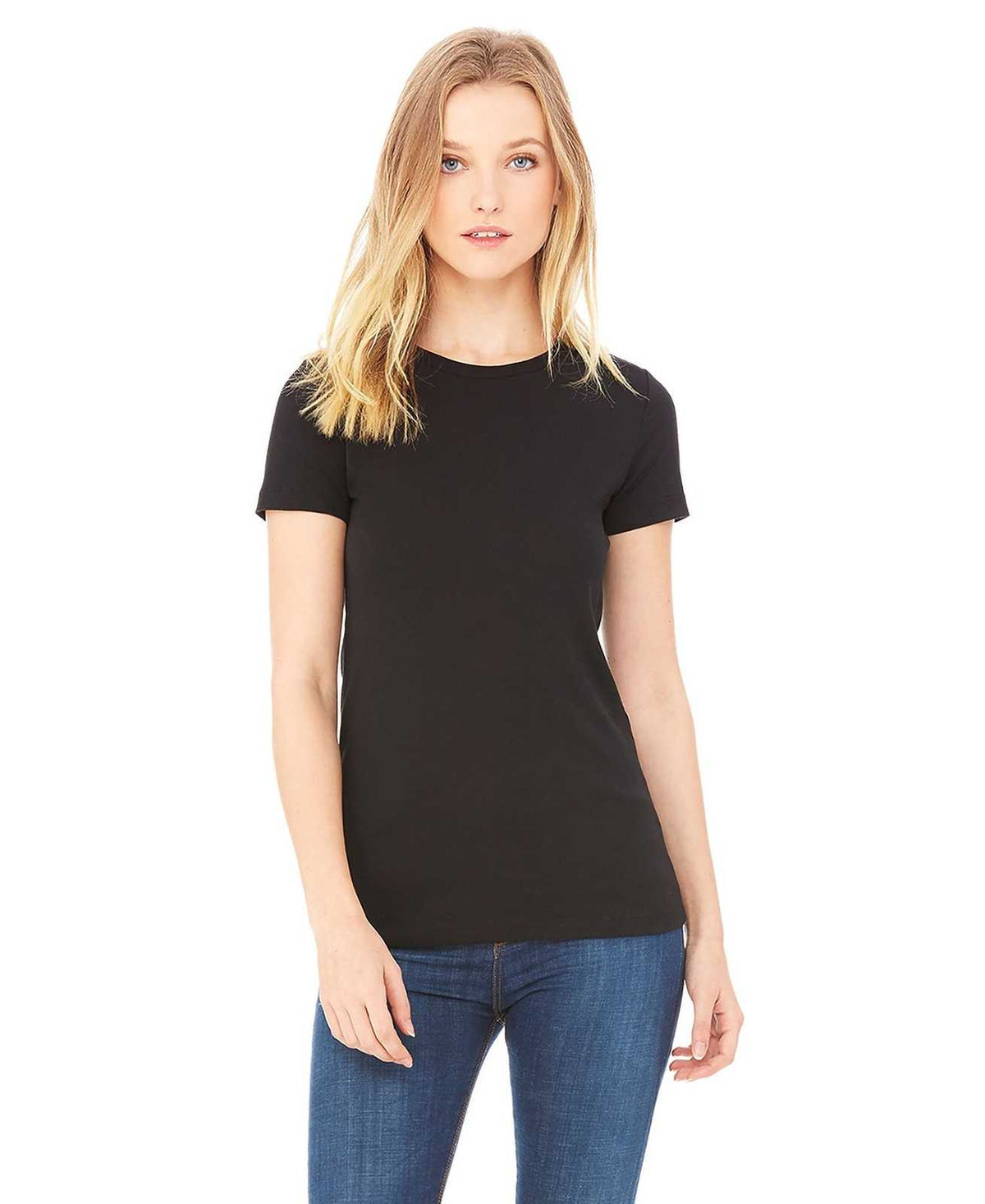 Bella + Canvas 6004 Women&#39;s The Favorite Tee - Solid Black Blend - HIT a Double