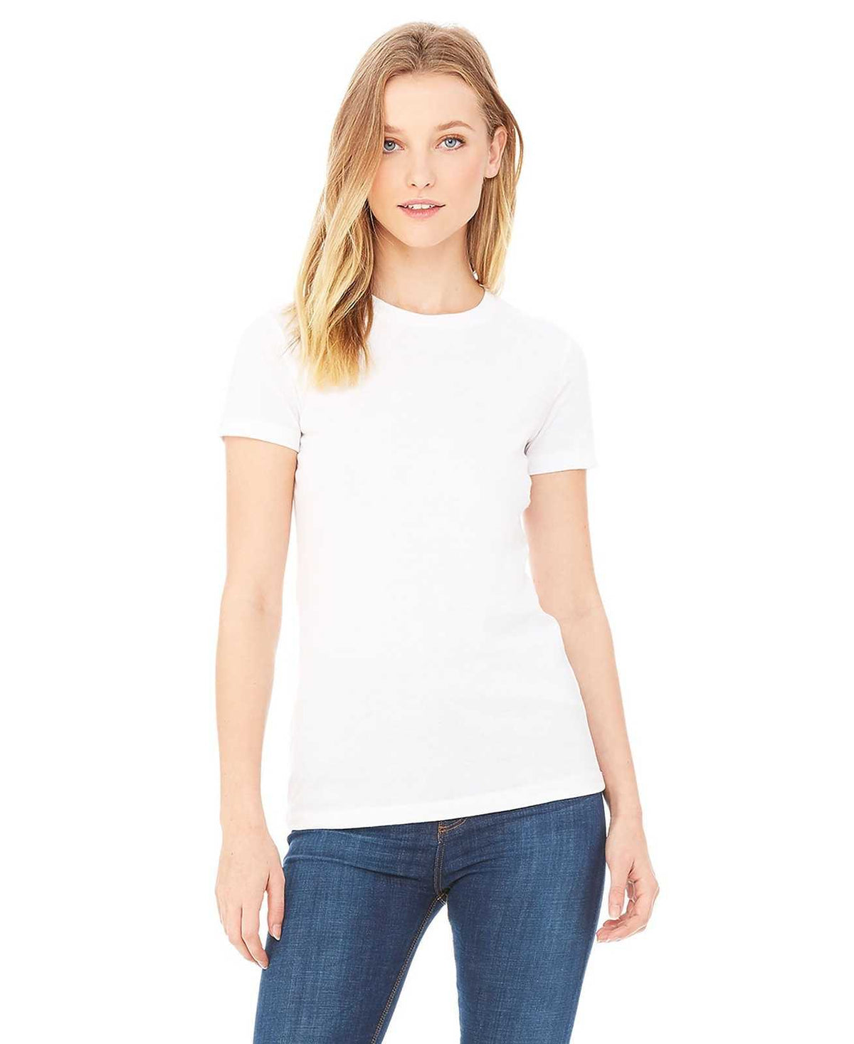 Bella + Canvas 6004 Women&#39;s The Favorite Tee - Solid White Blend - HIT a Double