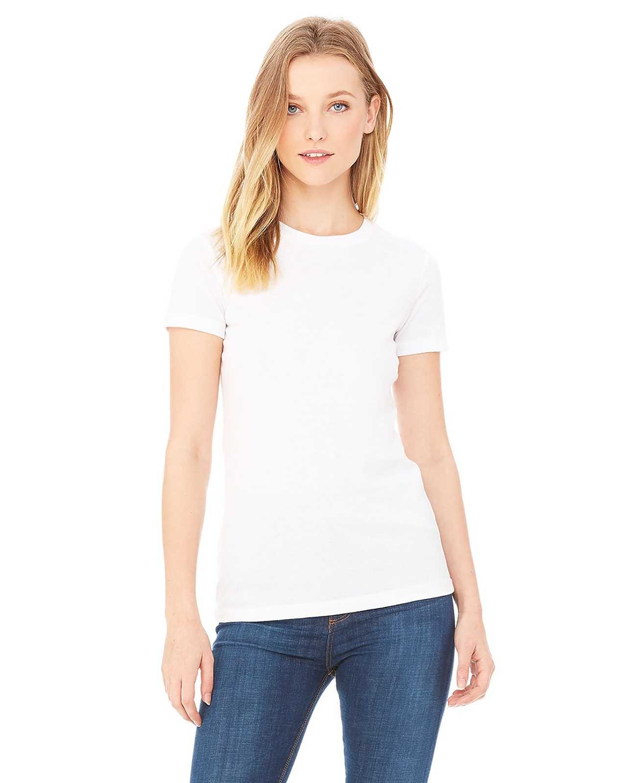 Bella + Canvas 6004 Women's The Favorite Tee - Solid White Blend - HIT a Double