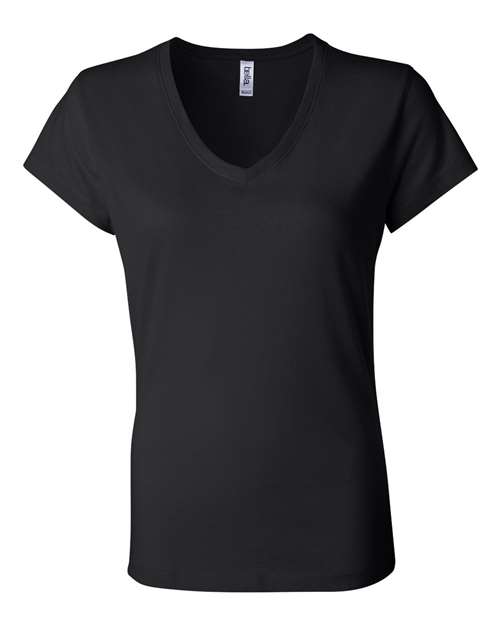 Bella + Canvas 6005 Womens Jersey V-Neck Tee - Black - HIT a Double