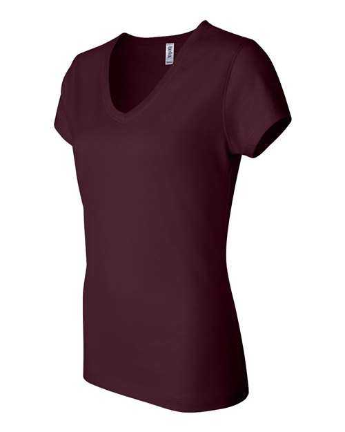 Bella + Canvas 6005 Womens Jersey V-Neck Tee - Maroon - HIT a Double