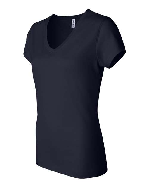 Bella + Canvas 6005 Womens Jersey V-Neck Tee - Navy - HIT a Double