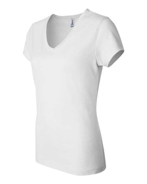Bella + Canvas 6005 Womens Jersey V-Neck Tee - White - HIT a Double