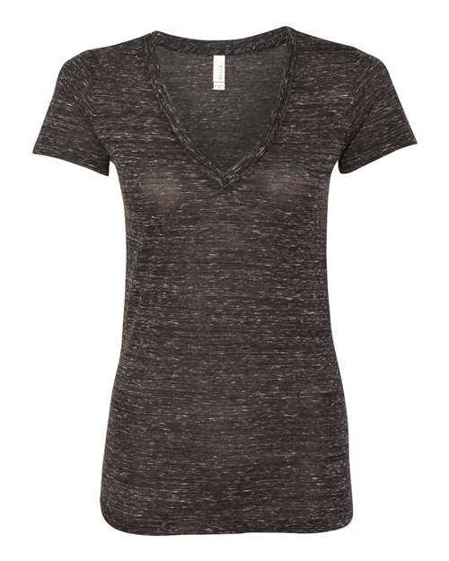 Bella + Canvas 6035 Womens Jersey Deep V-Neck Tee - Black Marble - HIT a Double