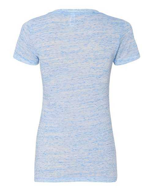 Bella + Canvas 6035 Womens Jersey Deep V-Neck Tee - Blue Marble - HIT a Double