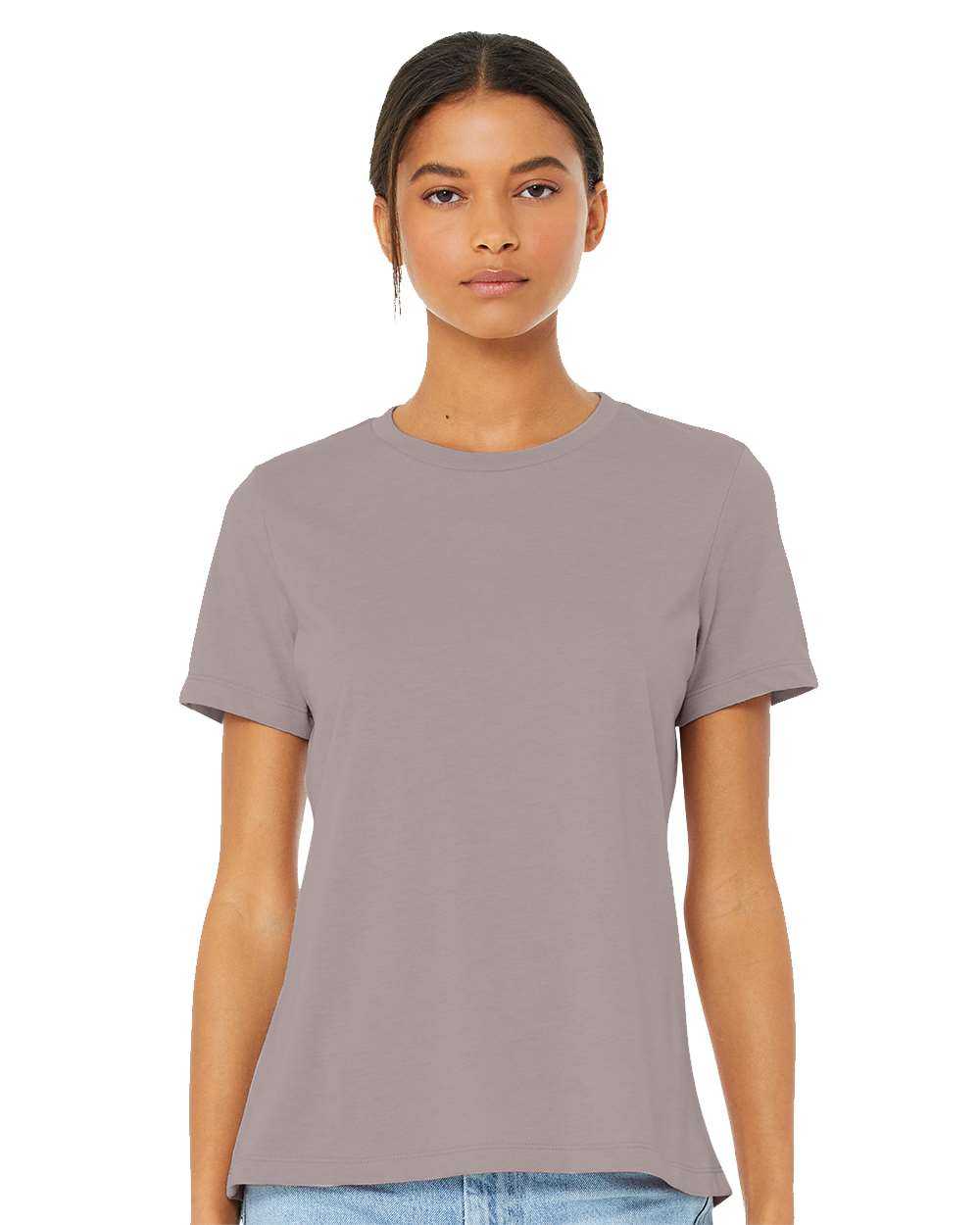 Bella + Canvas 6400CVC Womens Relaxed Fit Heather CVC Tee - Heather Pink Gravel - HIT a Double
