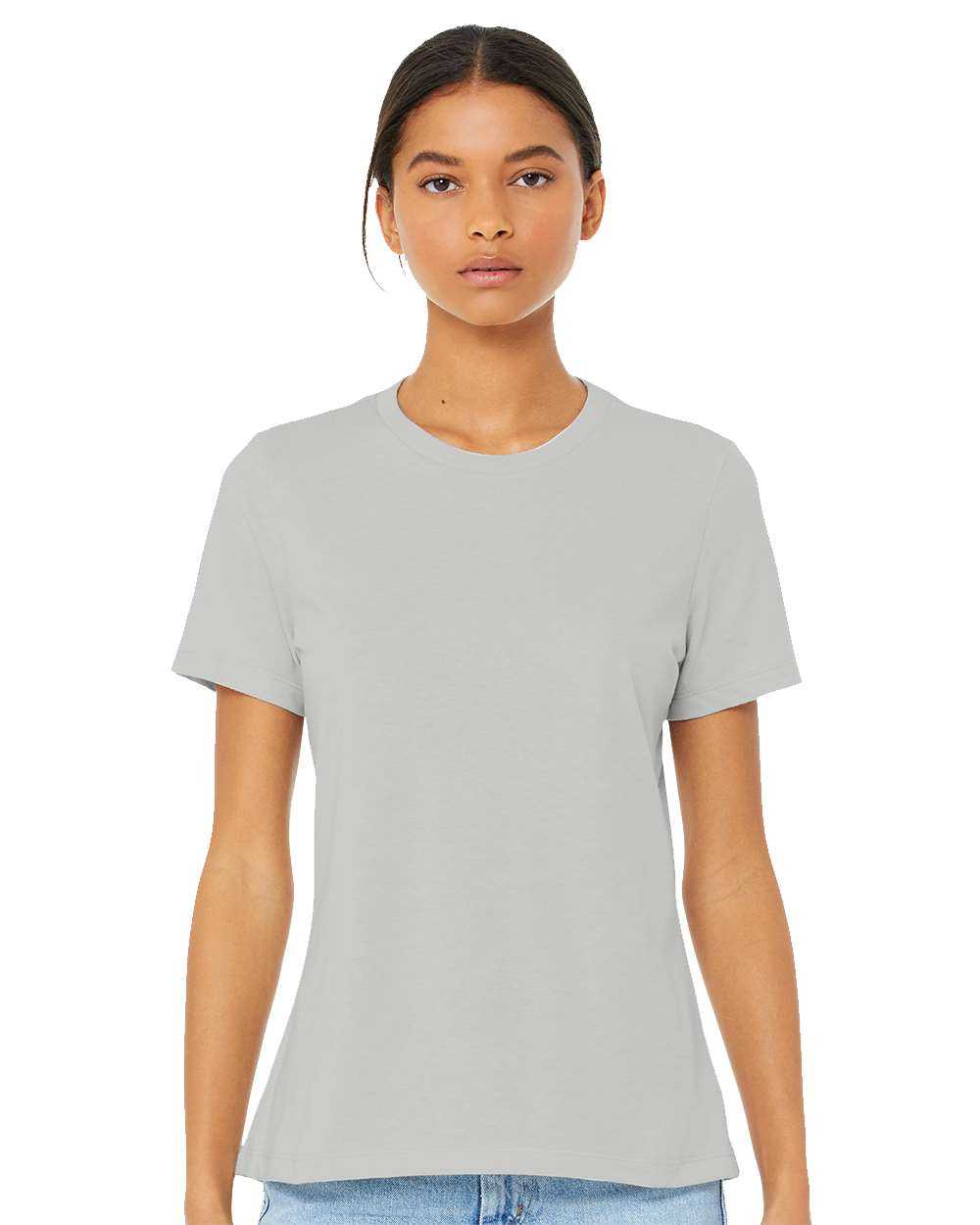 Bella + Canvas 6400CVC Womens Relaxed Fit Heather CVC Tee - Heather Silver - HIT a Double