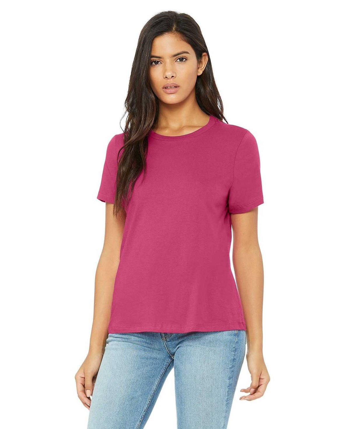 Bella + Canvas 6400 Women&#39;s Relaxed Jersey Short Sleeve Tee - Berry - HIT a Double