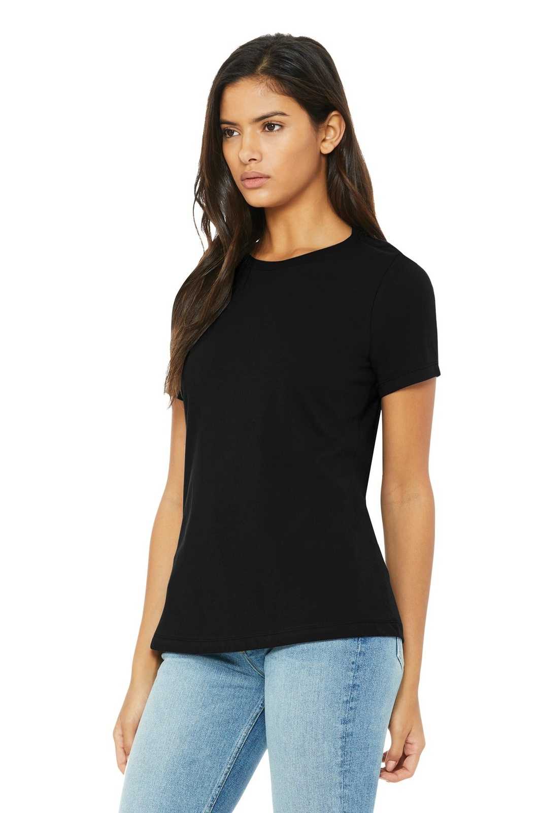 Bella + Canvas 6400 Women&#39;s Relaxed Jersey Short Sleeve Tee - Black - HIT a Double