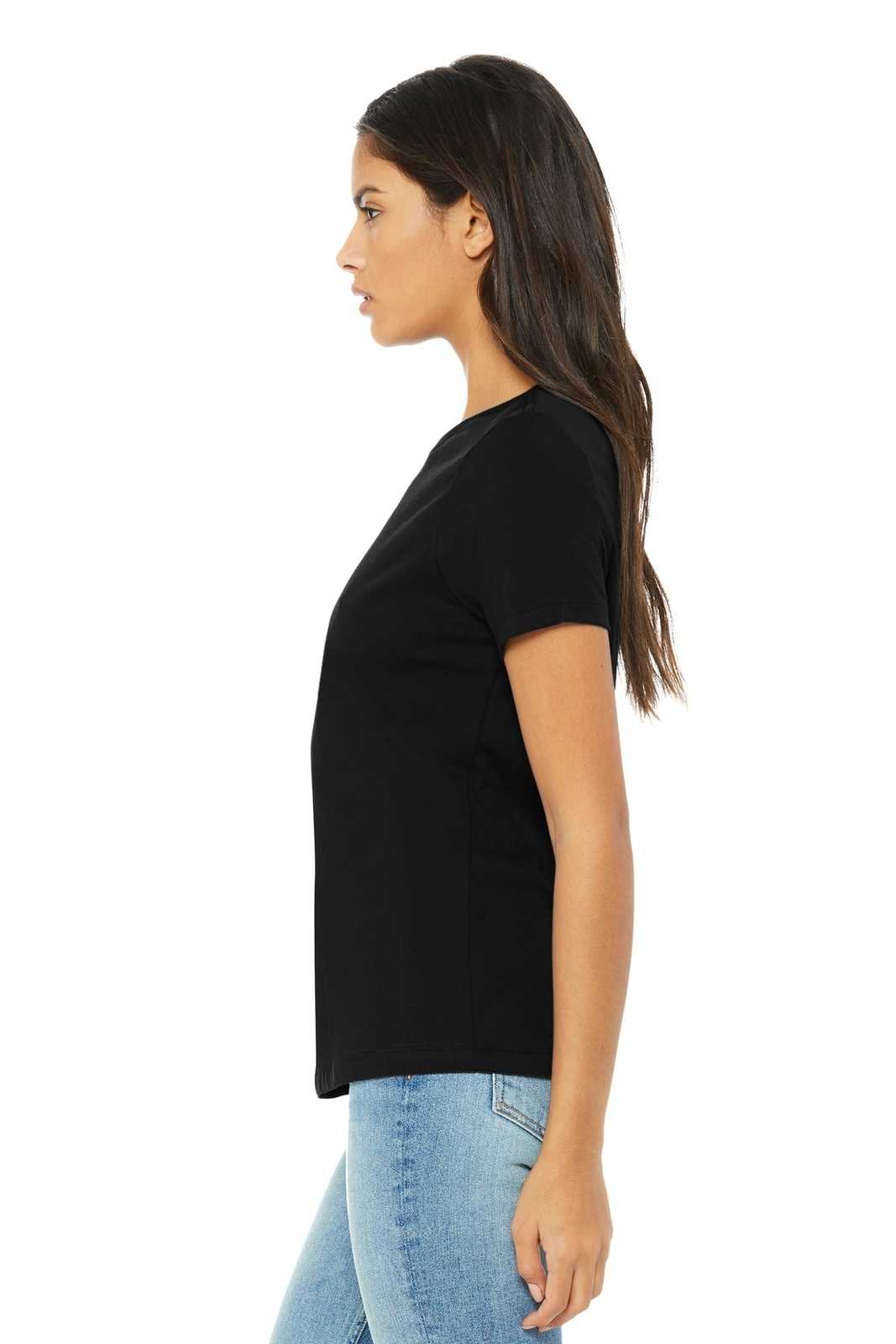 Bella + Canvas 6400 Women&#39;s Relaxed Jersey Short Sleeve Tee - Black - HIT a Double
