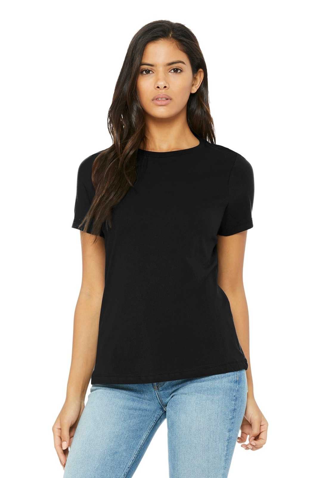 Bella + Canvas 6400 Women's Relaxed Jersey Short Sleeve Tee - Black - HIT a Double