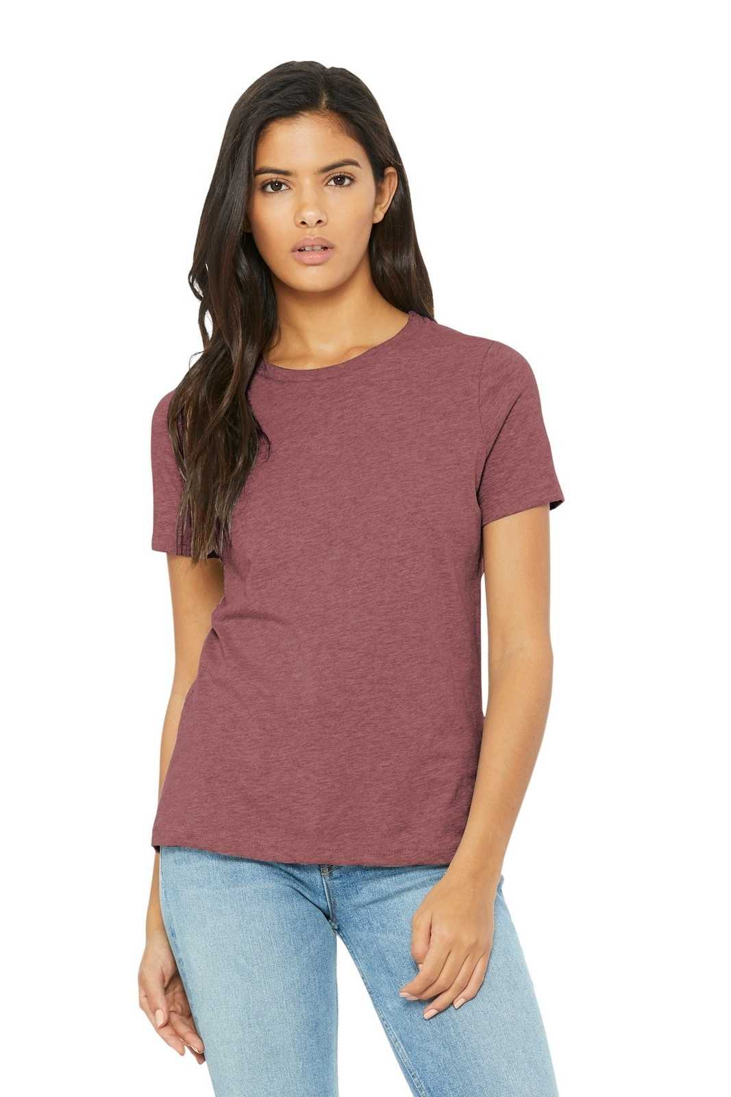 Bella + Canvas 6400 Women's Relaxed Jersey Short Sleeve Tee - Heather Mauve - HIT a Double