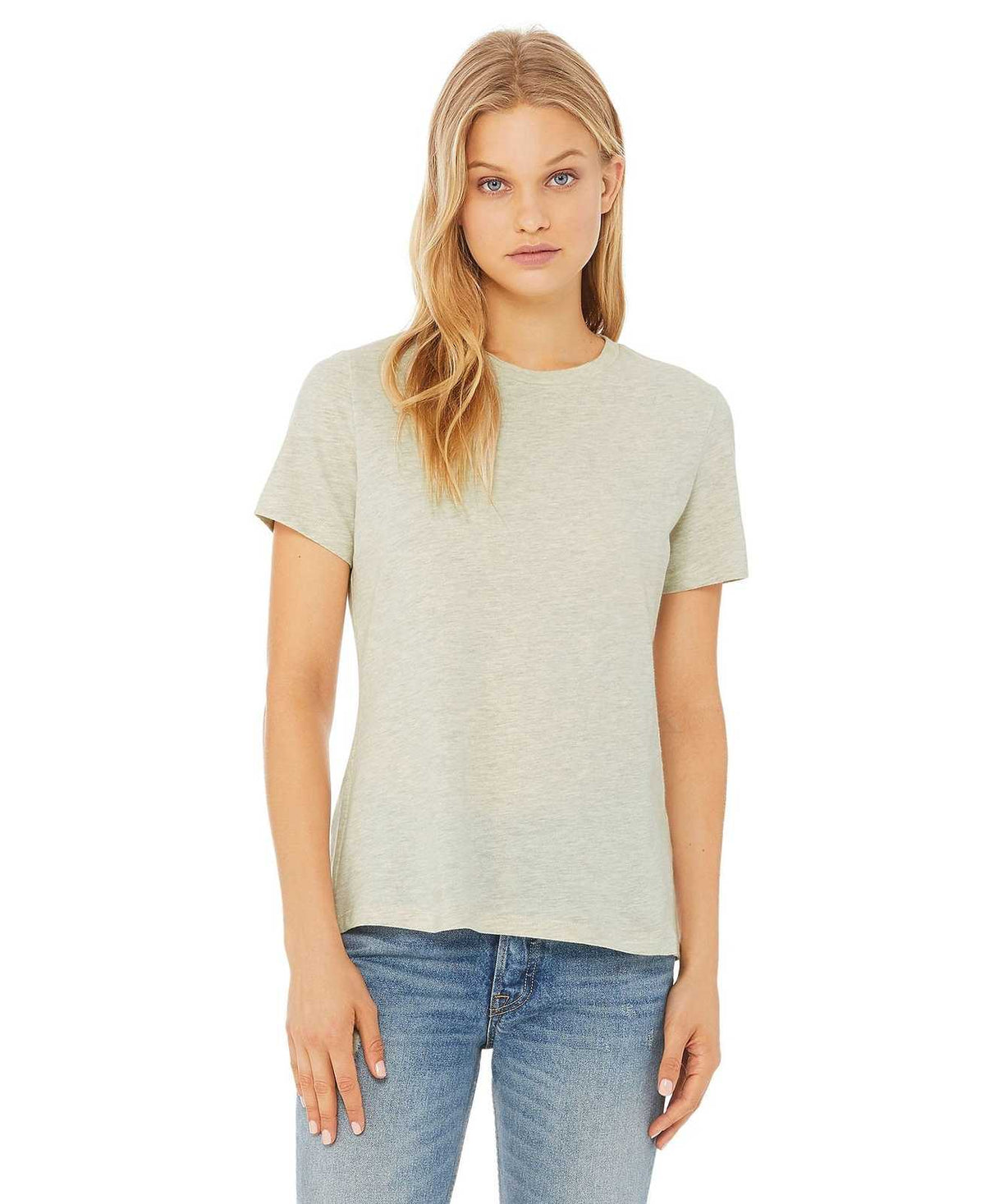 Bella + Canvas 6400 Women&#39;s Relaxed Jersey Short Sleeve Tee - Heather Prism Natural - HIT a Double