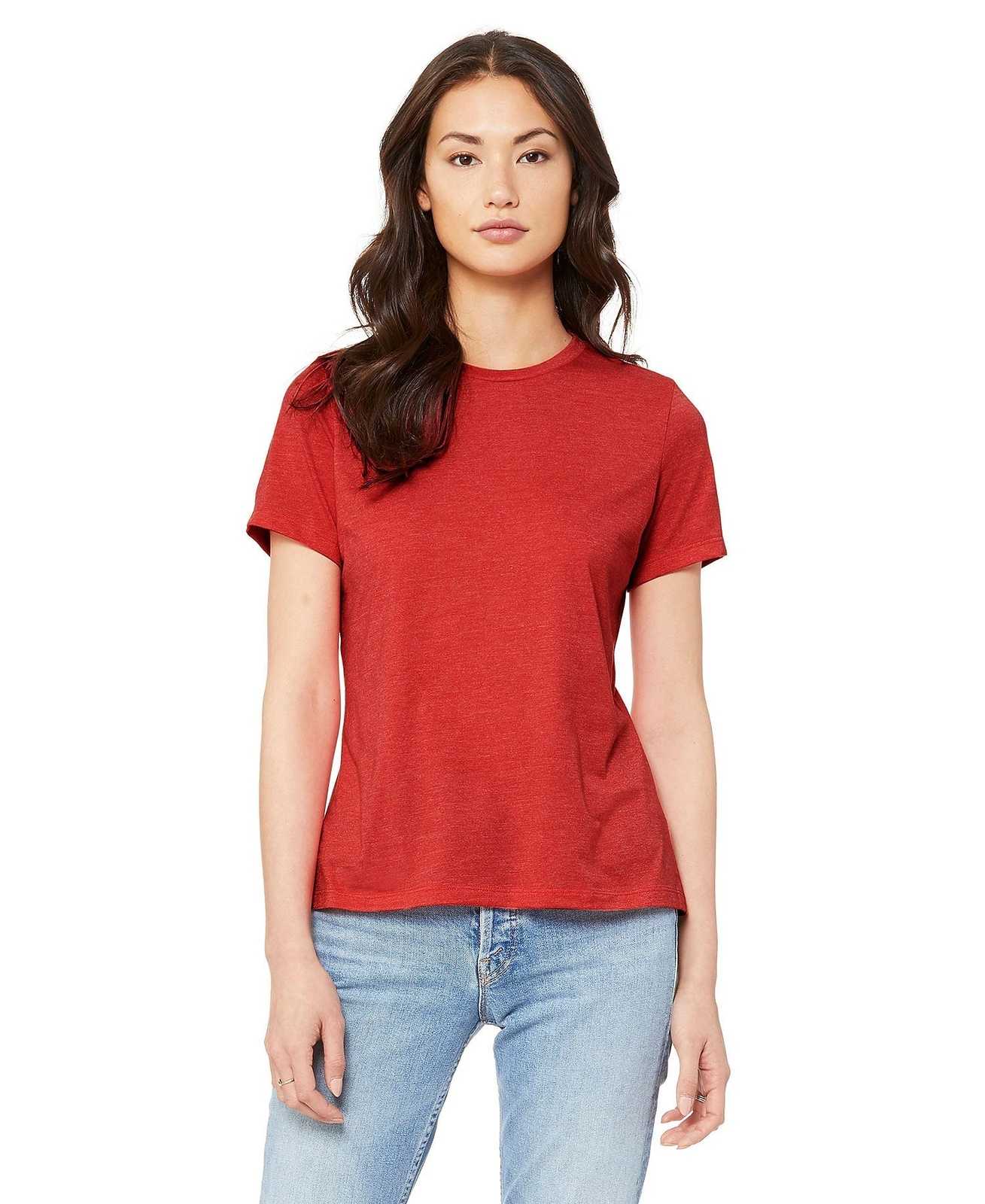 Bella + Canvas 6400 Women's Relaxed Jersey Short Sleeve Tee - Heather Red - HIT a Double
