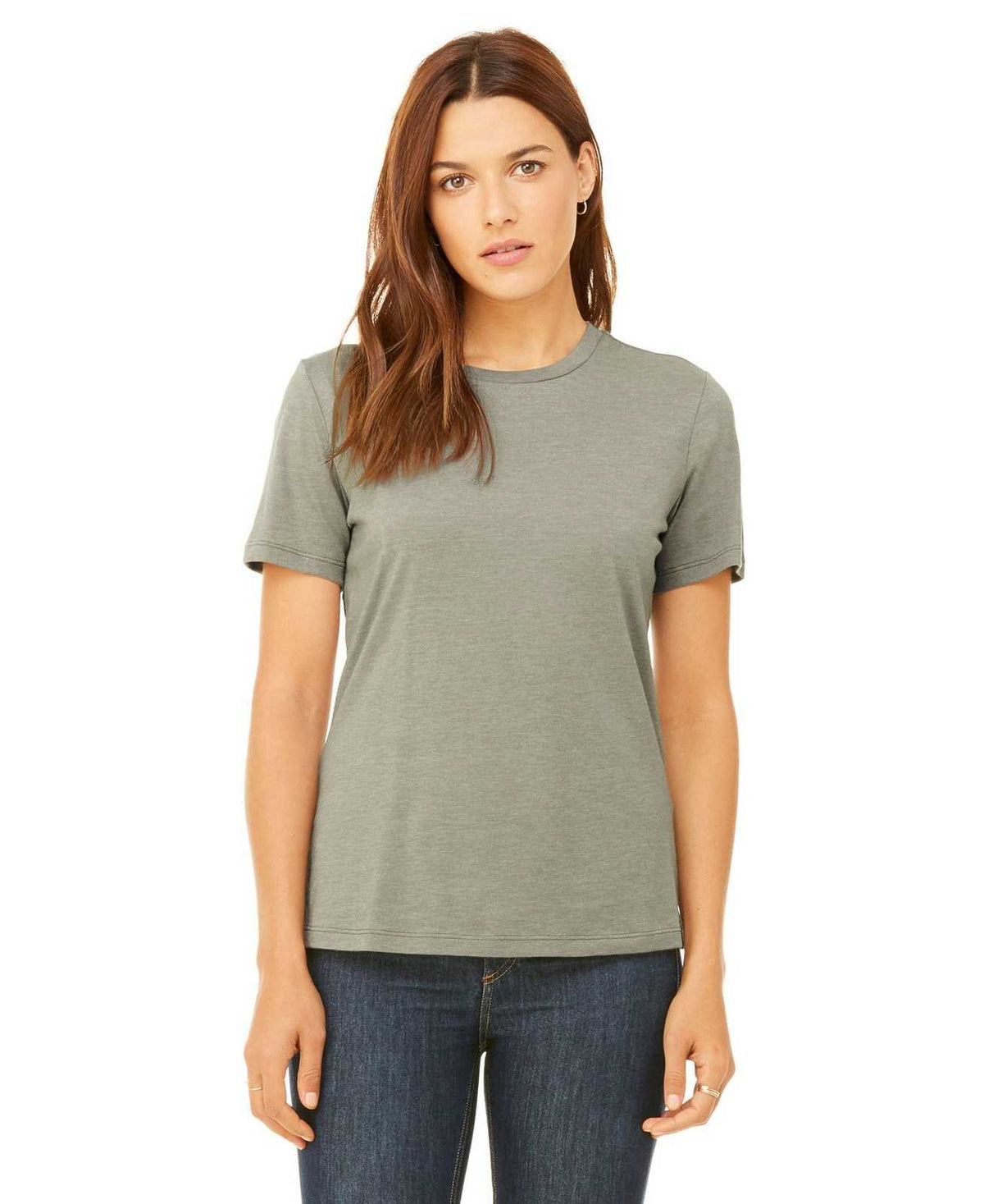 Bella + Canvas 6400 Women&#39;s Relaxed Jersey Short Sleeve Tee - Heather Stone - HIT a Double