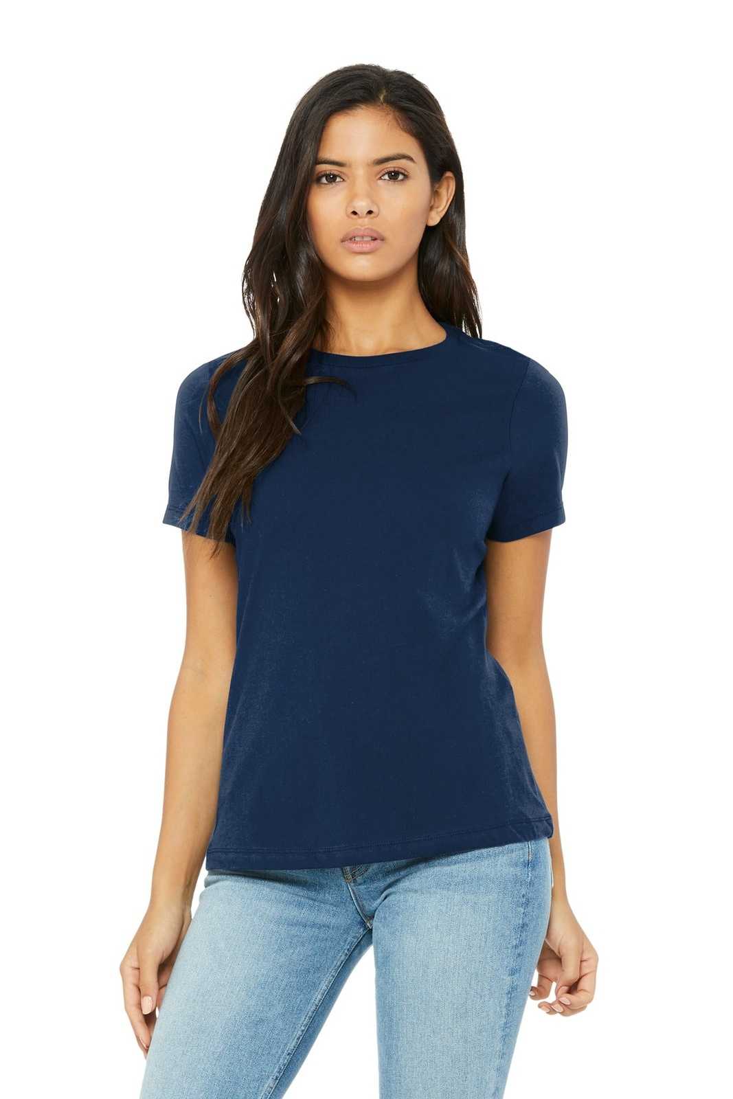 Bella + Canvas 6400 Women's Relaxed Jersey Short Sleeve Tee - Navy - HIT a Double