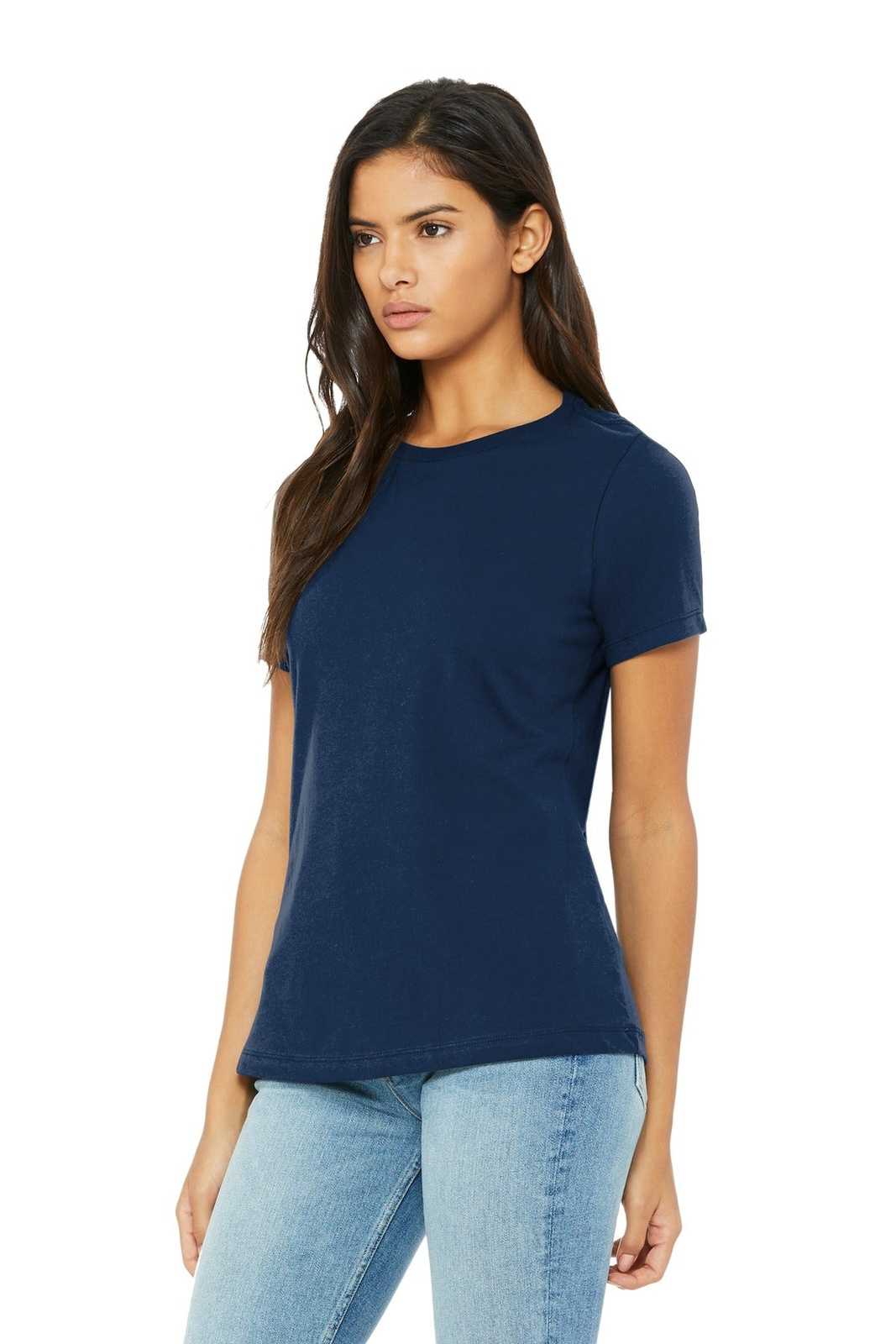 Bella + Canvas 6400 Women&#39;s Relaxed Jersey Short Sleeve Tee - Navy - HIT a Double