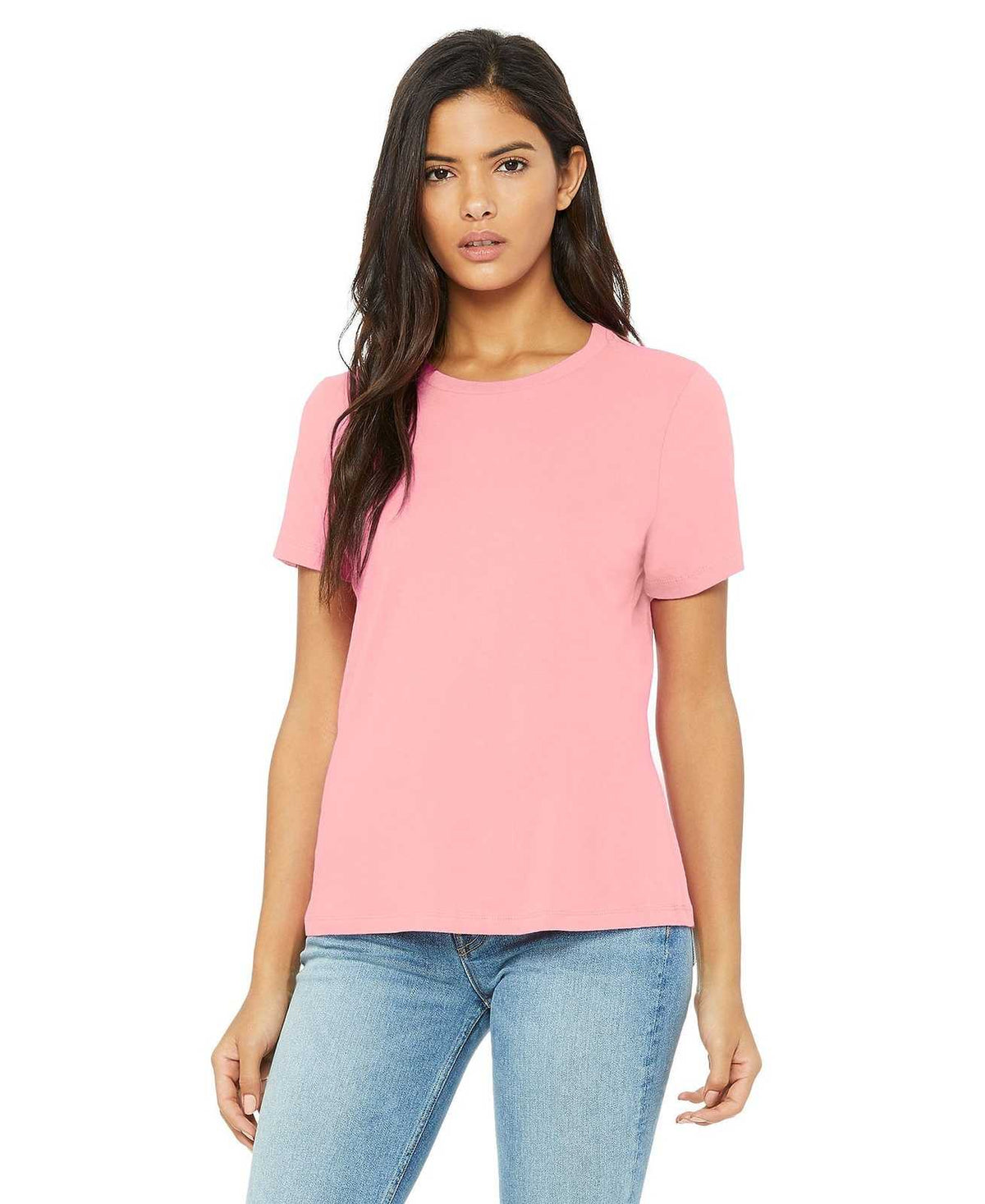 Bella + Canvas 6400 Women&#39;s Relaxed Jersey Short Sleeve Tee - Pink - HIT a Double