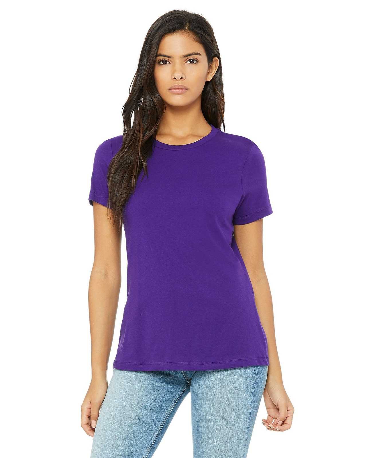 Bella + Canvas 6400 Women's Relaxed Jersey Short Sleeve Tee - Team Purple - HIT a Double