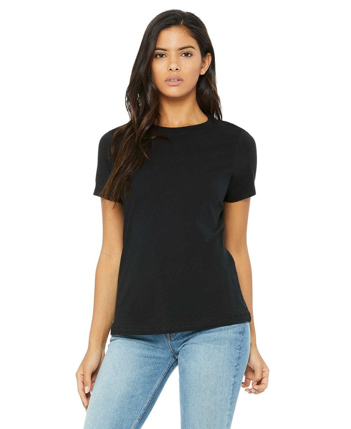 Bella + Canvas 6400 Women&#39;s Relaxed Jersey Short Sleeve Tee - Vintage Black - HIT a Double