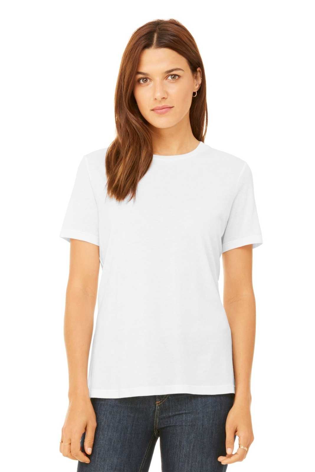 Bella + Canvas 6400 Women's Relaxed Jersey Short Sleeve Tee - White - HIT a Double