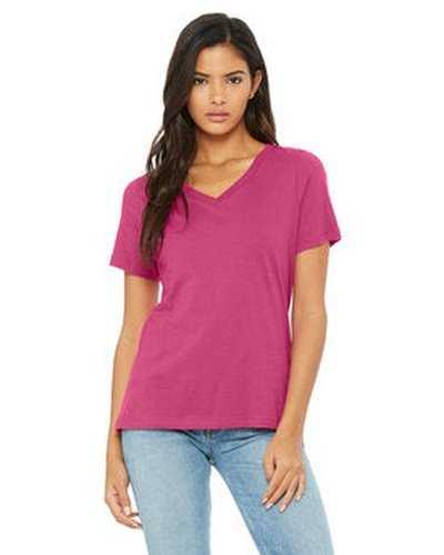 Bella + Canvas 6405 Ladies' Relaxed Jersey V-Neck T-Shirt - Berry - HIT a Double