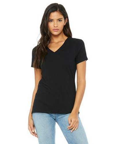 Bella + Canvas 6405 Ladies&#39; Relaxed Jersey V-Neck T-Shirt - Black - HIT a Double