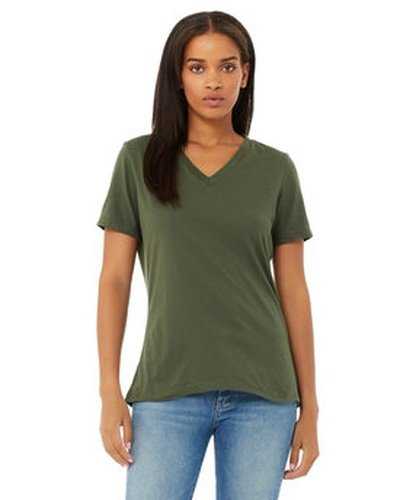 Bella + Canvas 6405 Ladies' Relaxed Jersey V-Neck T-Shirt - Military Green - HIT a Double