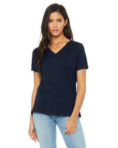 Bella + Canvas 6405 Ladies&#39; Relaxed Jersey V-Neck T-Shirt - Navy - HIT a Double