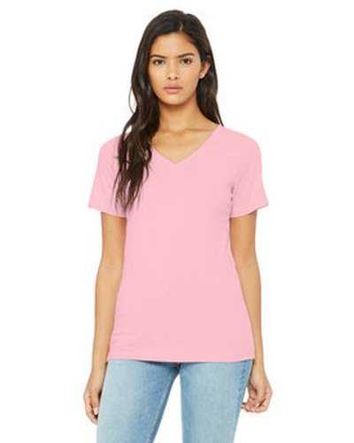 Bella + Canvas 6405 Ladies&#39; Relaxed Jersey V-Neck T-Shirt - Pink - HIT a Double