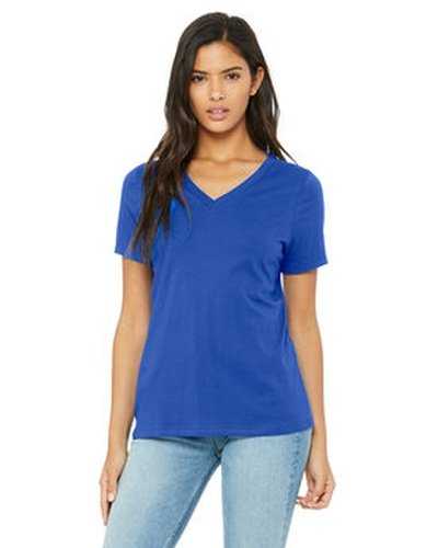 Bella + Canvas 6405 Ladies&#39; Relaxed Jersey V-Neck T-Shirt - True Royal - HIT a Double