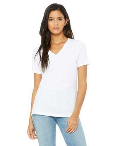 Bella + Canvas 6405 Ladies' Relaxed Jersey V-Neck T-Shirt - White - HIT a Double