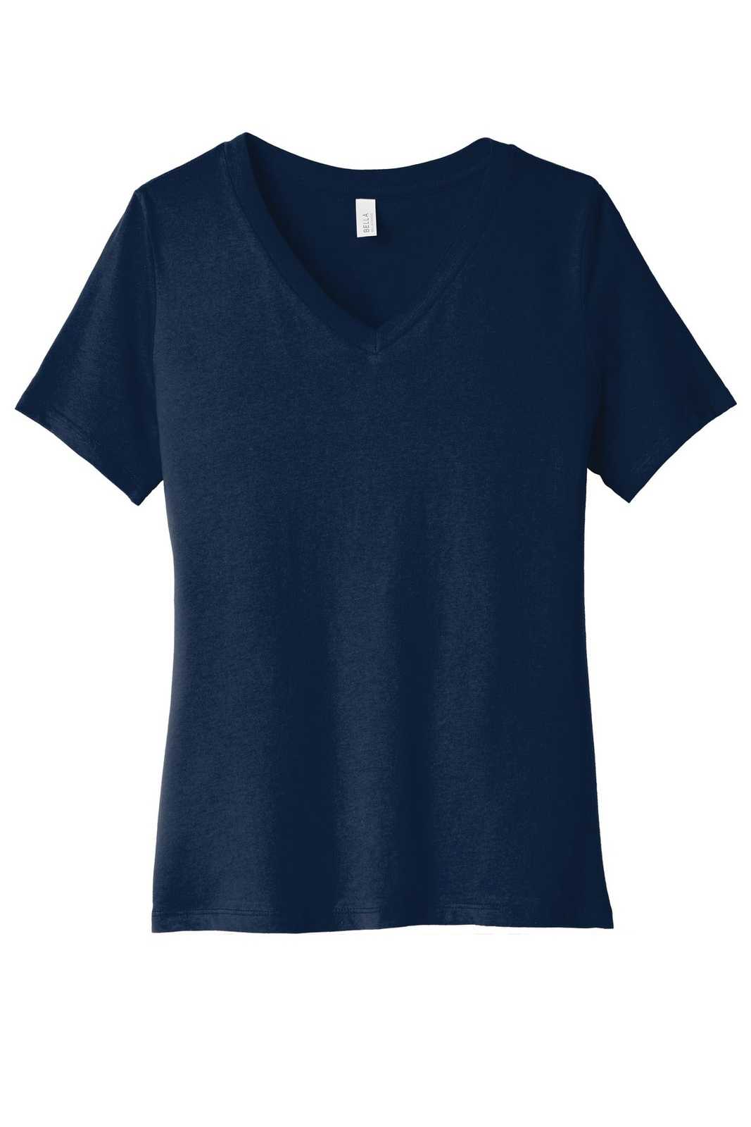 Bella + Canvas 6405 Women&#39;s Relaxed Jersey Short Sleeve V-Neck Tee - Navy - HIT a Double
