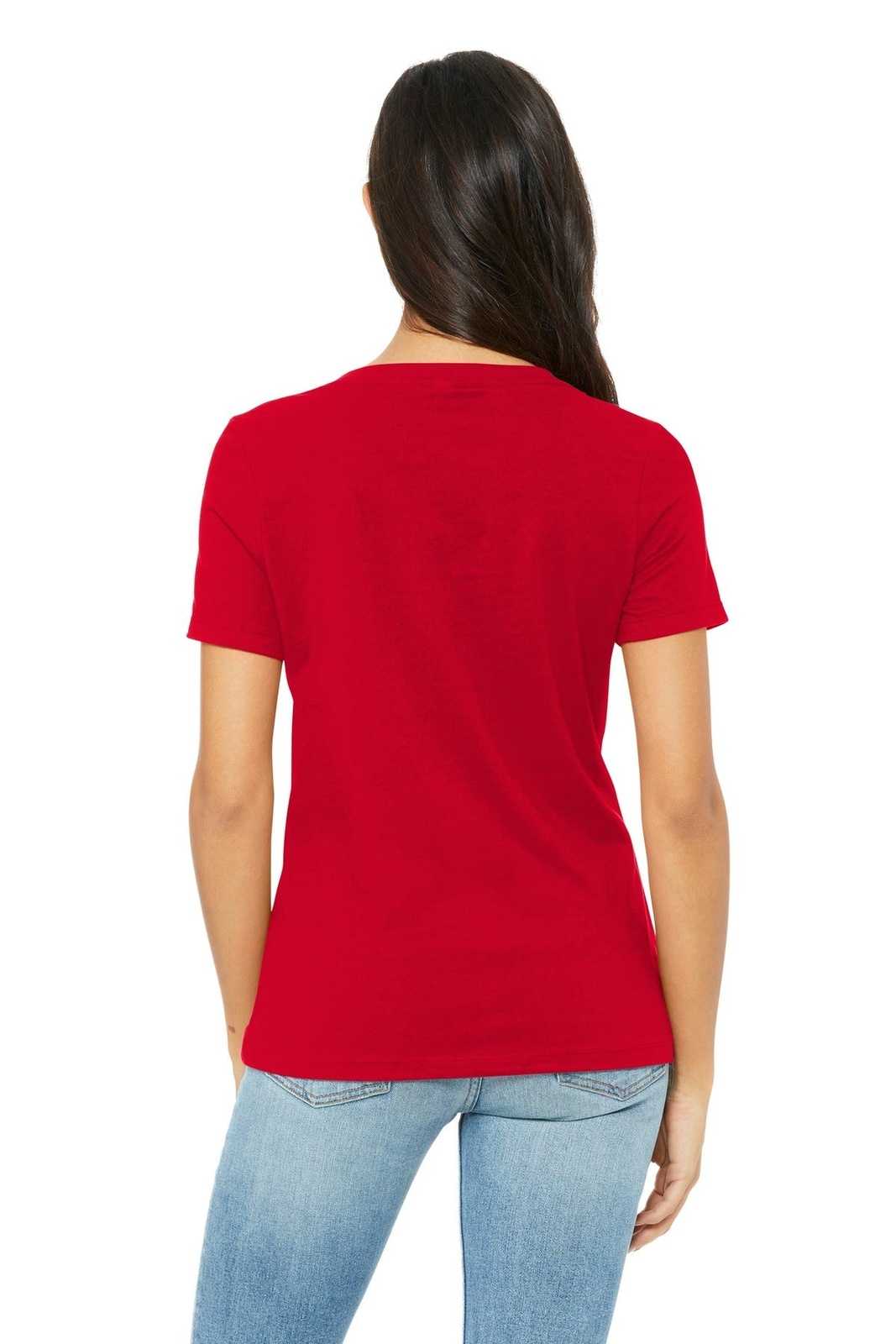 Bella + Canvas 6405 Women's Relaxed Jersey Short Sleeve V-Neck Tee - Red - HIT a Double