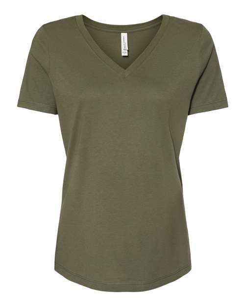 Bella + Canvas 6405 Womens Relaxed Jersey V-Neck Tee - Military Green - HIT a Double