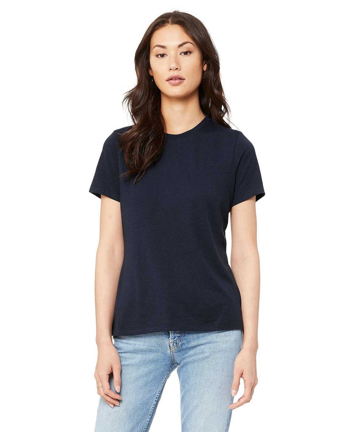 Bella + Canvas 6413 Women&#39;s Relaxed Triblend Short Sleeve Tee - Solid Navy Triblend - HIT a Double