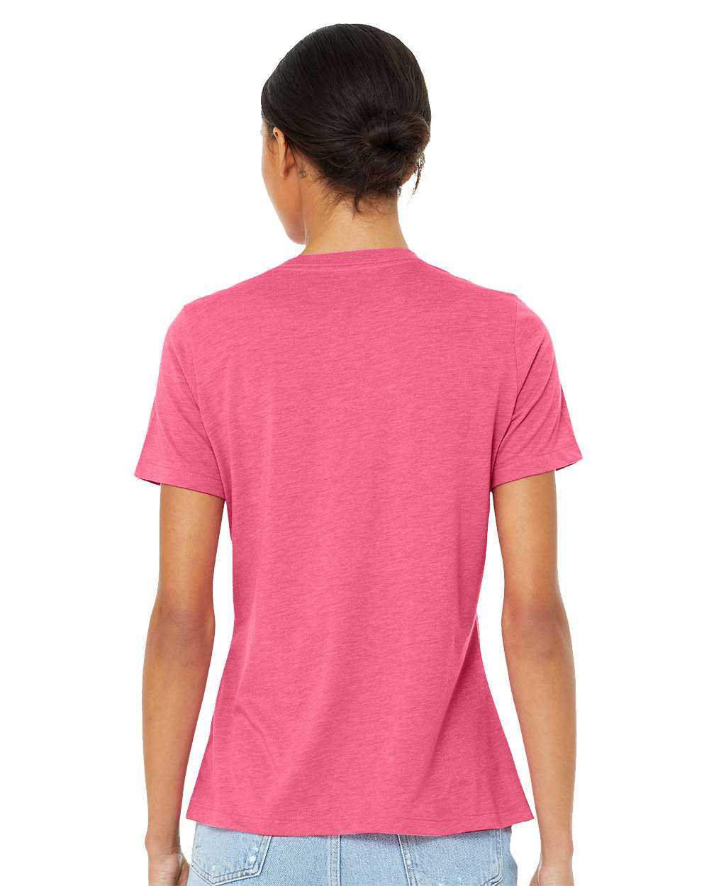 Bella + Canvas 6413 Womens Relaxed Fit Triblend Tee - Charity Pink Triblend - HIT a Double