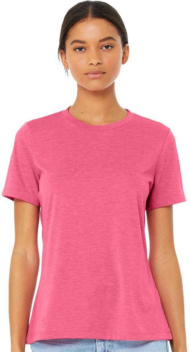 Bella + Canvas 6413 Womens Relaxed Fit Triblend Tee - Charity Pink Triblend - HIT a Double