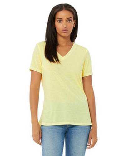 Bella + Canvas 6415 Ladies&#39; Relaxed Triblend V-Neck T-Shirt - Pale Ylw Triblend - HIT a Double