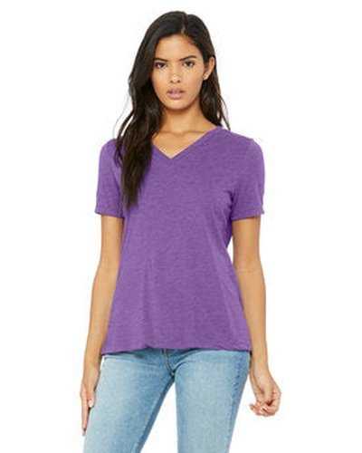 Bella + Canvas 6415 Ladies&#39; Relaxed Triblend V-Neck T-Shirt - Purple Triblend - HIT a Double