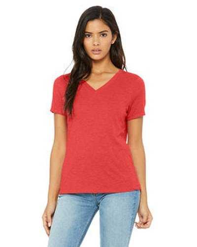 Bella + Canvas 6415 Ladies' Relaxed Triblend V-Neck T-Shirt - Red Triblend - HIT a Double