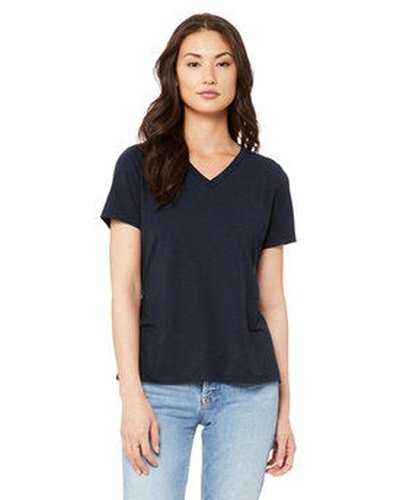 Bella + Canvas 6415 Ladies&#39; Relaxed Triblend V-Neck T-Shirt - Solidark Navy Triblend - HIT a Double