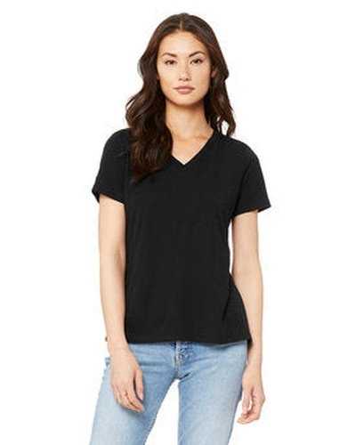 Bella + Canvas 6415 Ladies' Relaxed Triblend V-Neck T-Shirt - Solid Black Triblend - HIT a Double