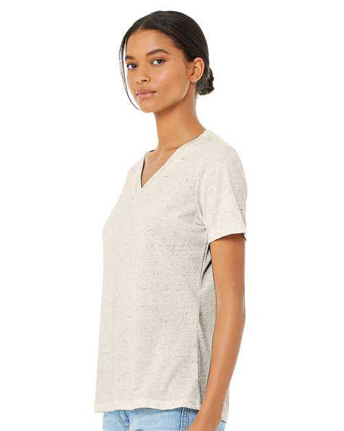 Bella + Canvas 6415 Women&#39;s Relaxed Triblend Short Sleeve V-Neck Tee - Oatmeal Triblend - HIT a Double - 2