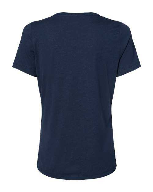 Bella + Canvas 6415 Women&#39;s Relaxed Triblend Short Sleeve V-Neck Tee - Solid Navy Triblend - HIT a Double - 2