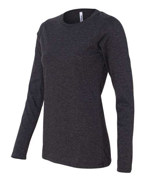 Bella + Canvas 6450 Womens Relaxed Jersey Long Sleeve Tee - Dark Grey Heather - HIT a Double