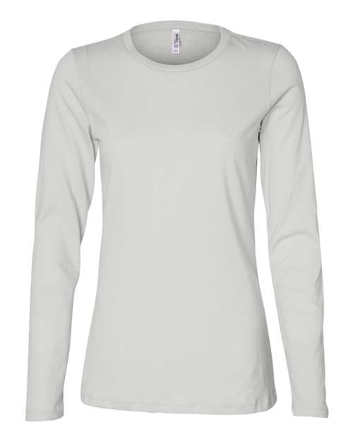 Bella + Canvas 6450 Womens Relaxed Jersey Long Sleeve Tee - White - HIT a Double
